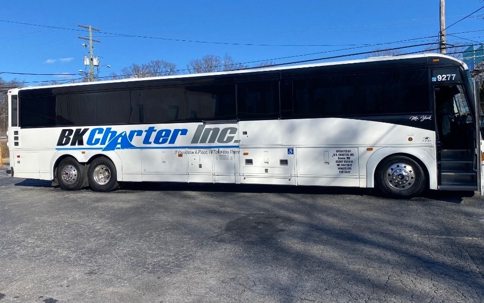 BK Charter Inc. 55-passenger motorcoach in Bowie, Maryland